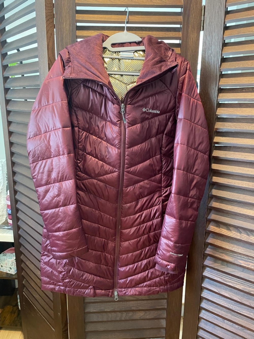 Columbia Women's Long Quilted Puffer Jacket - Burgundy